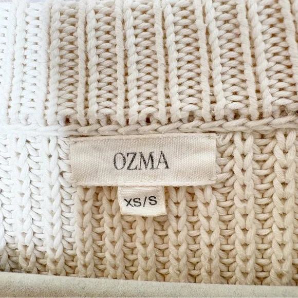Ozma Elia Crewneck Organic Cotton Chunky Sweater Ecru